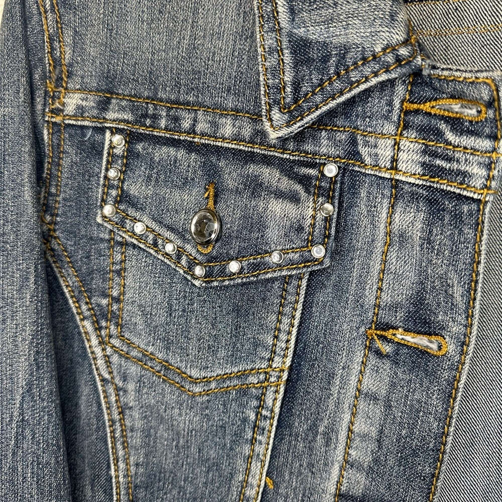 Earl Jean Women's Blue Denim Jean Jacket Size M - Picture 4 of 5